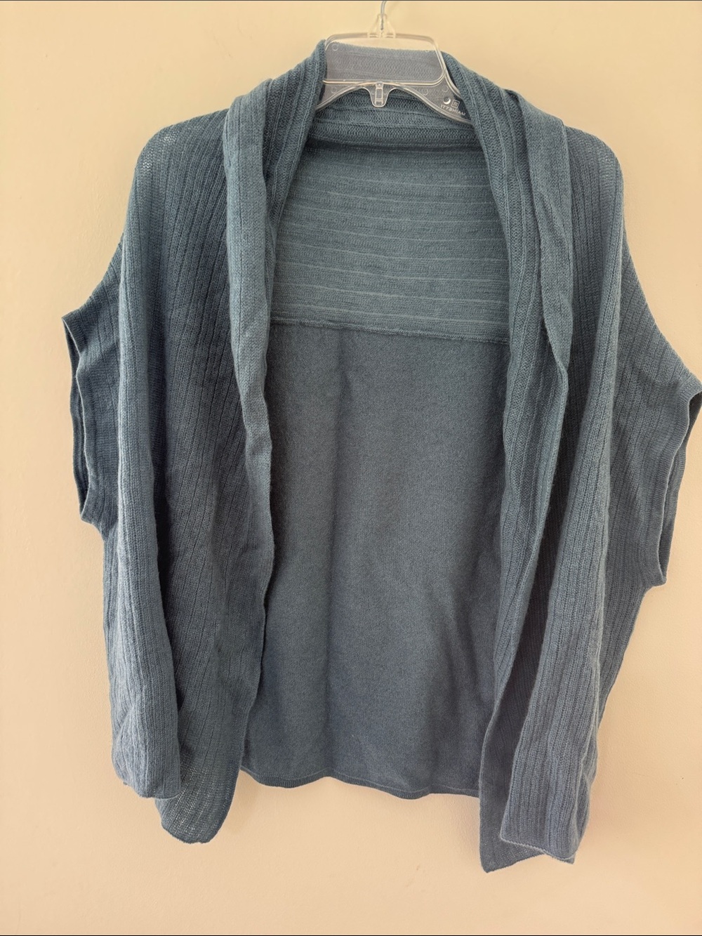 Ovcio Cashmere Open-Front Women's Sweater Cardigan in Slate Blue
